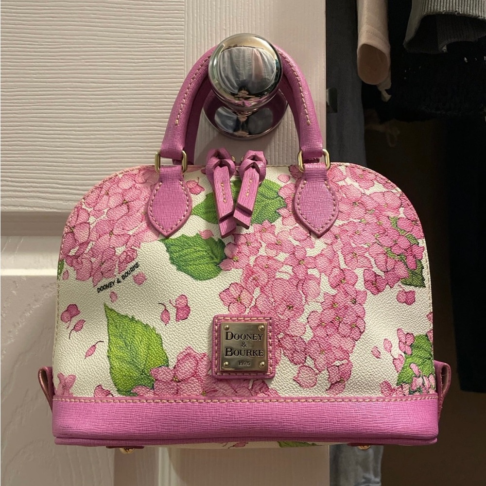*RARE* Dooney & Bourke Pink and White Floral Bitsy Satchel
